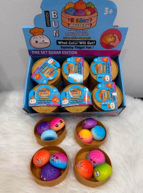 Mini rainbow mystery dumplings