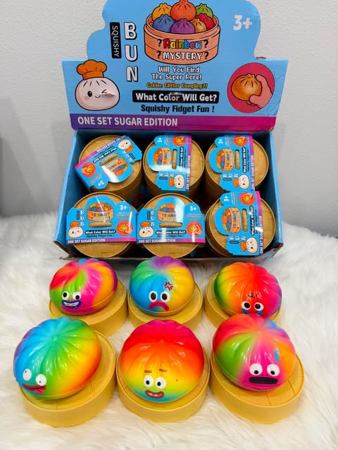 Neon rainbow mystery dumplings