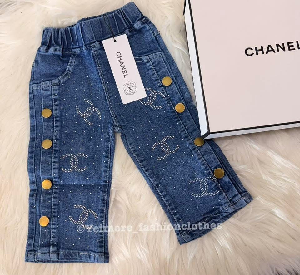 Chanel painted jeans