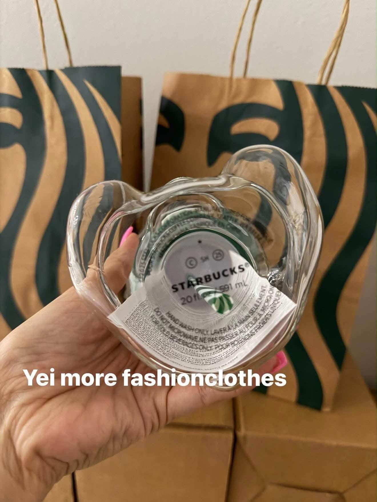Starbucks Bear glass cold cup