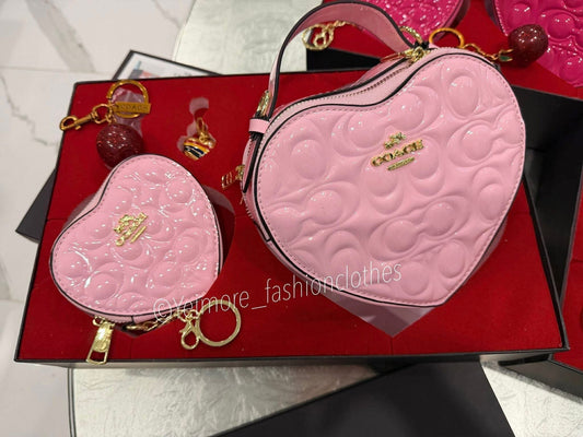 Signature coach heart crossbody set (Includes key chain and charm)