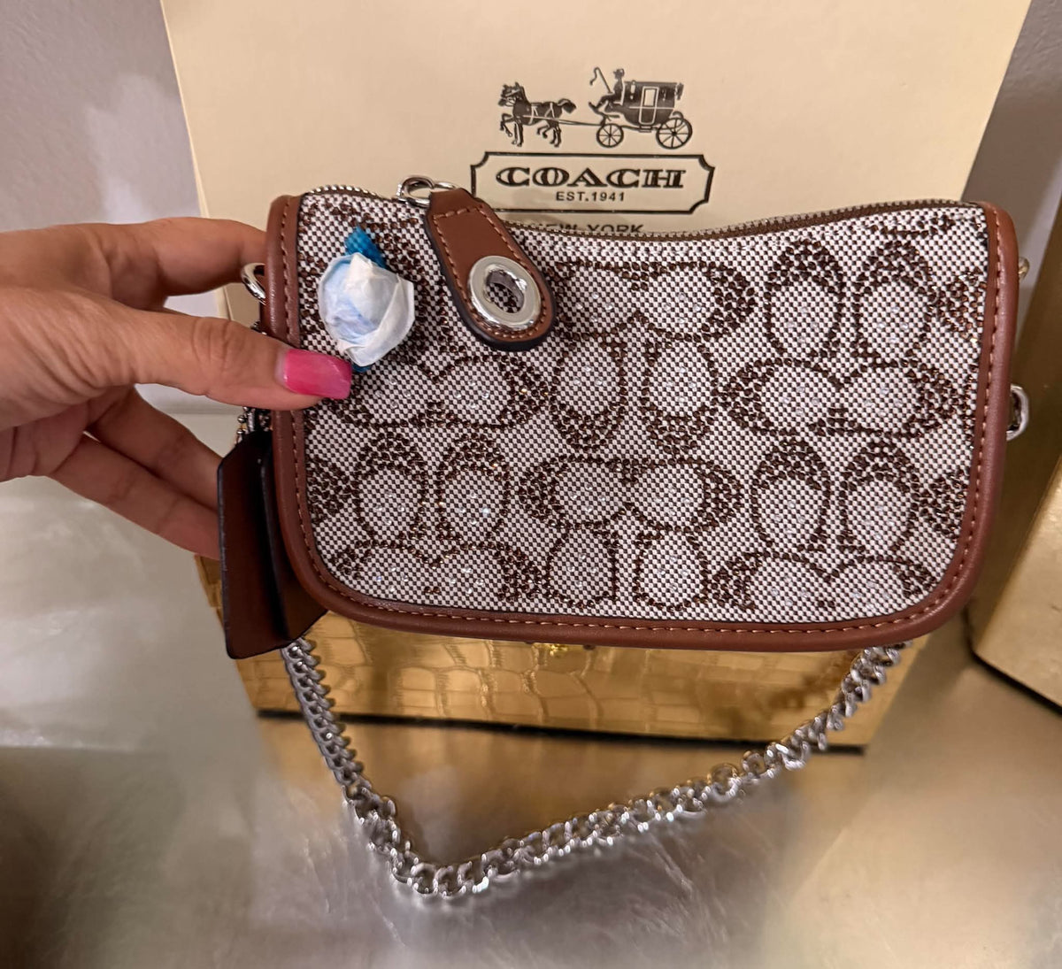 Purse (Great quality includes box, perfect crossbody size to fit your phone and your credit cards)