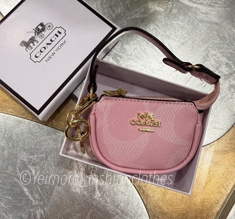 Mini keychain coin bag, credit card holder or mini baby girl purse (With box)