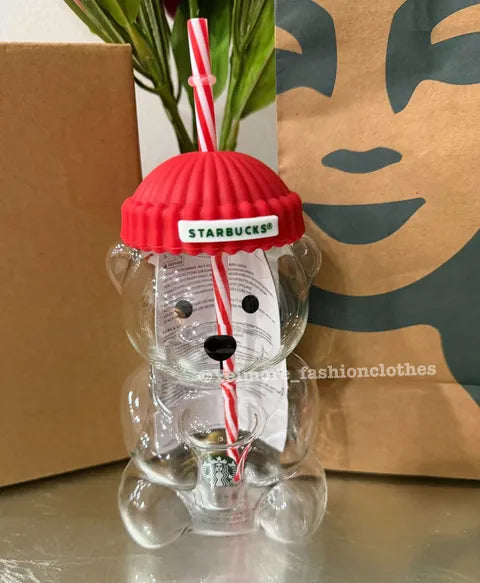 Starbucks Bear glass cold cup