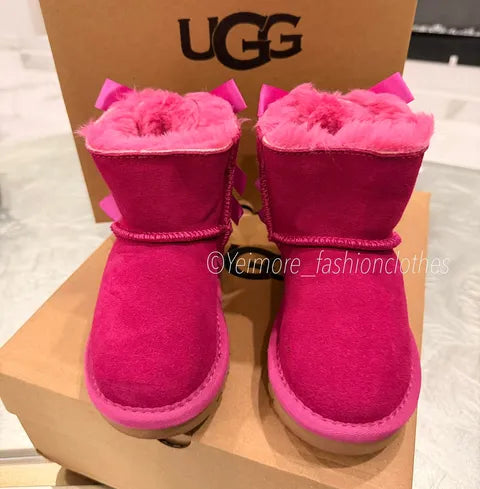 UGG Style Kids Rhinestone Bow Boots – Premium Quality & Box Included