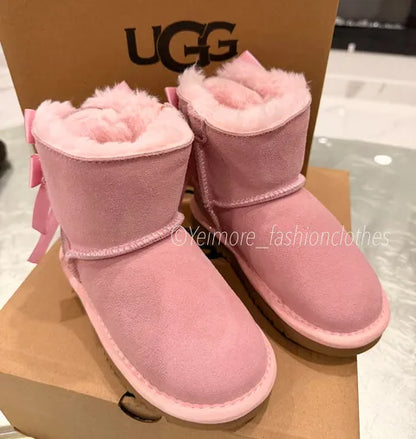 UGG Style Kids Rhinestone Bow Boots – Premium Quality & Box Included