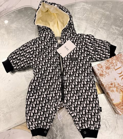 Unisex Baby Padded Hooded Romper (With Tags Unisex)