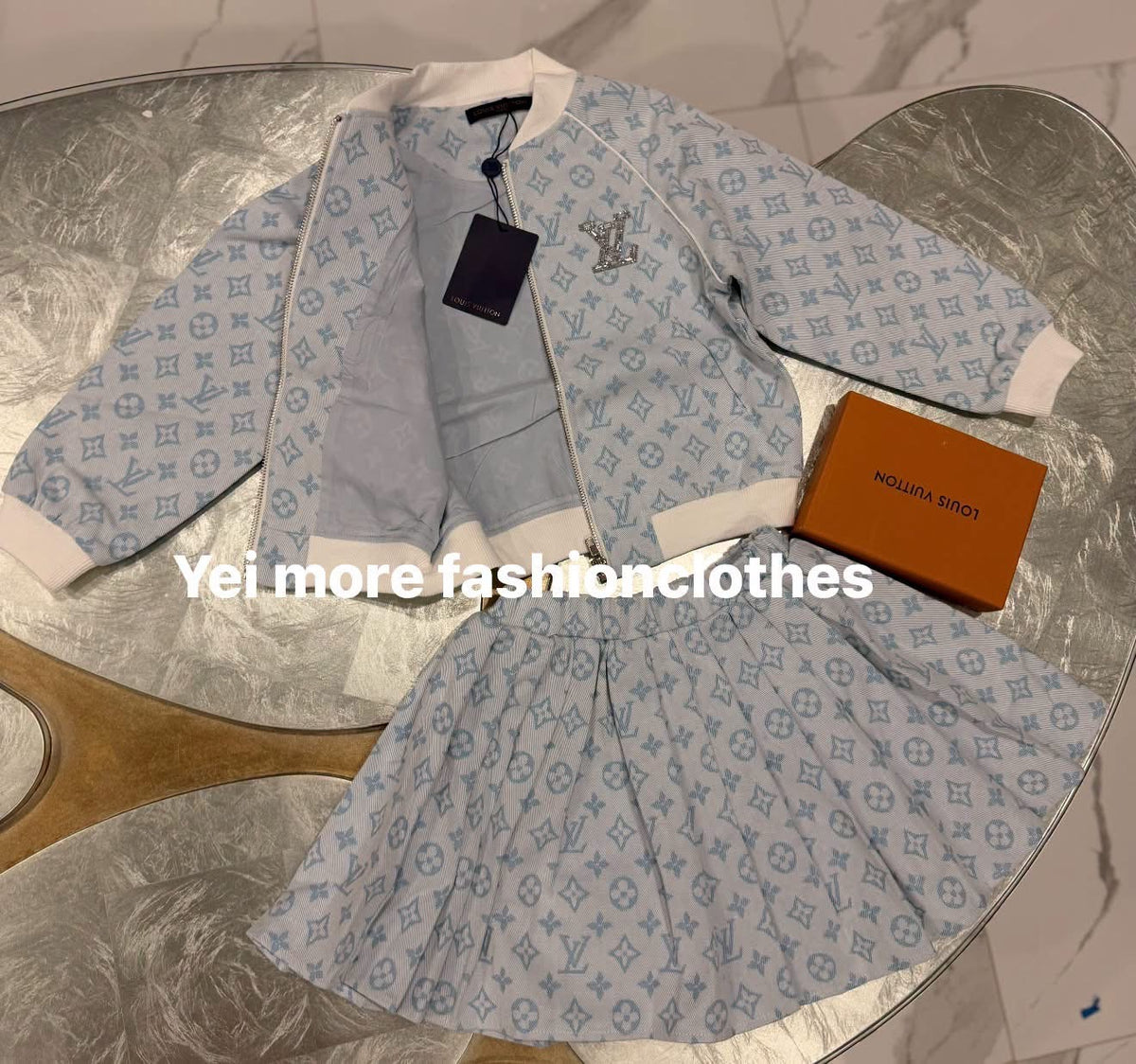 Girls’ Designer-Inspired 2-Piece Skirt Set