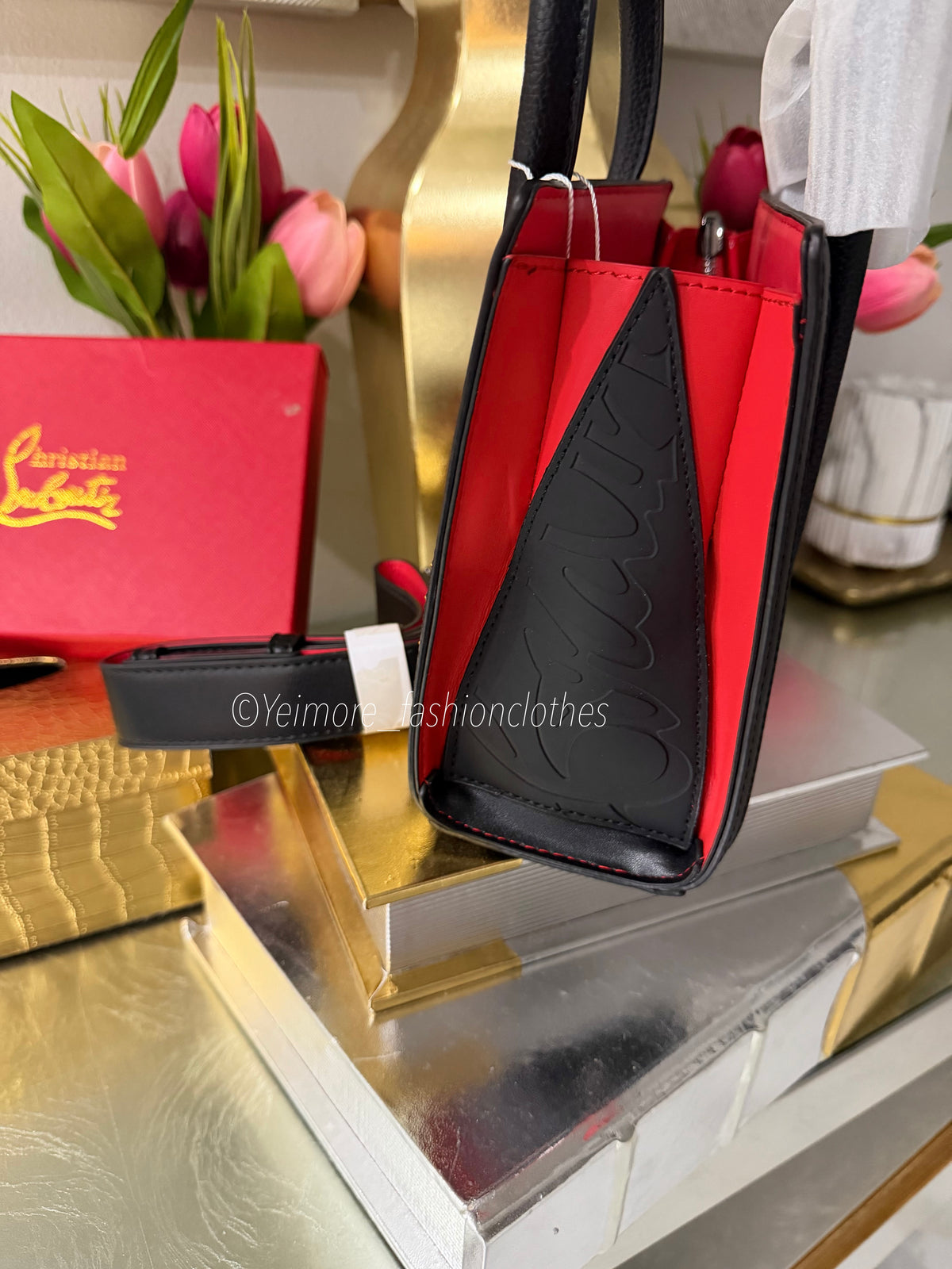 Black & Gold Elegance Tote  Box not included.