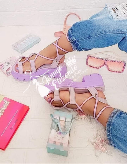 Lace up sandals