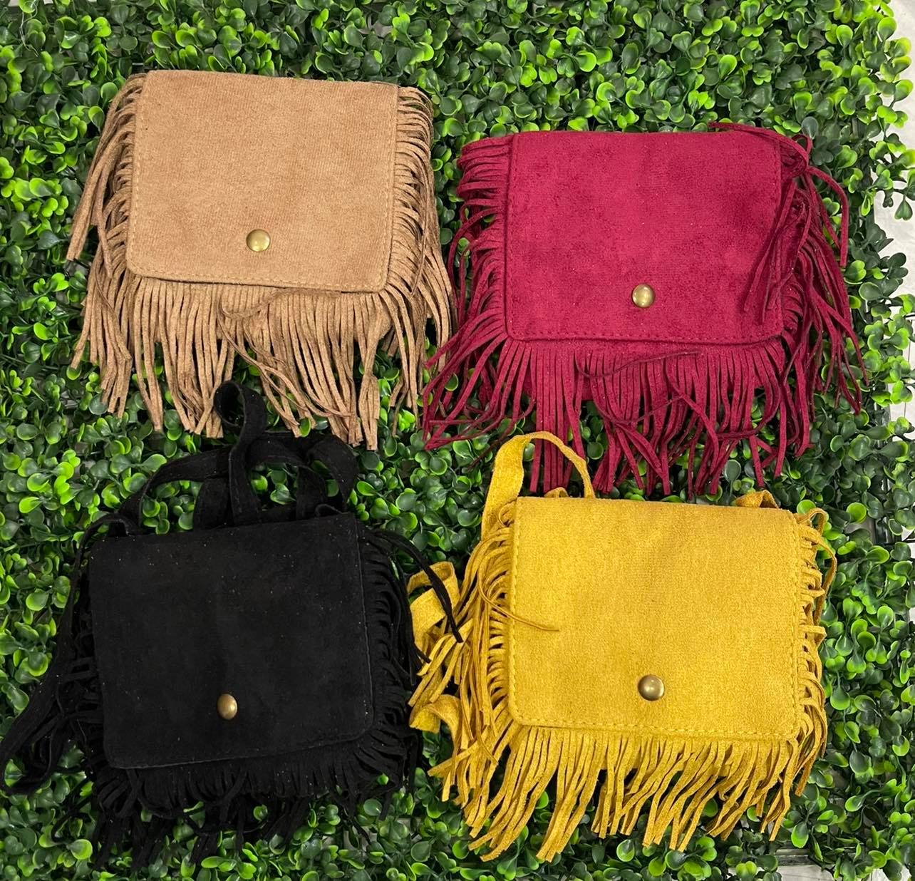 SOLID FRINGE CROSSBODYS